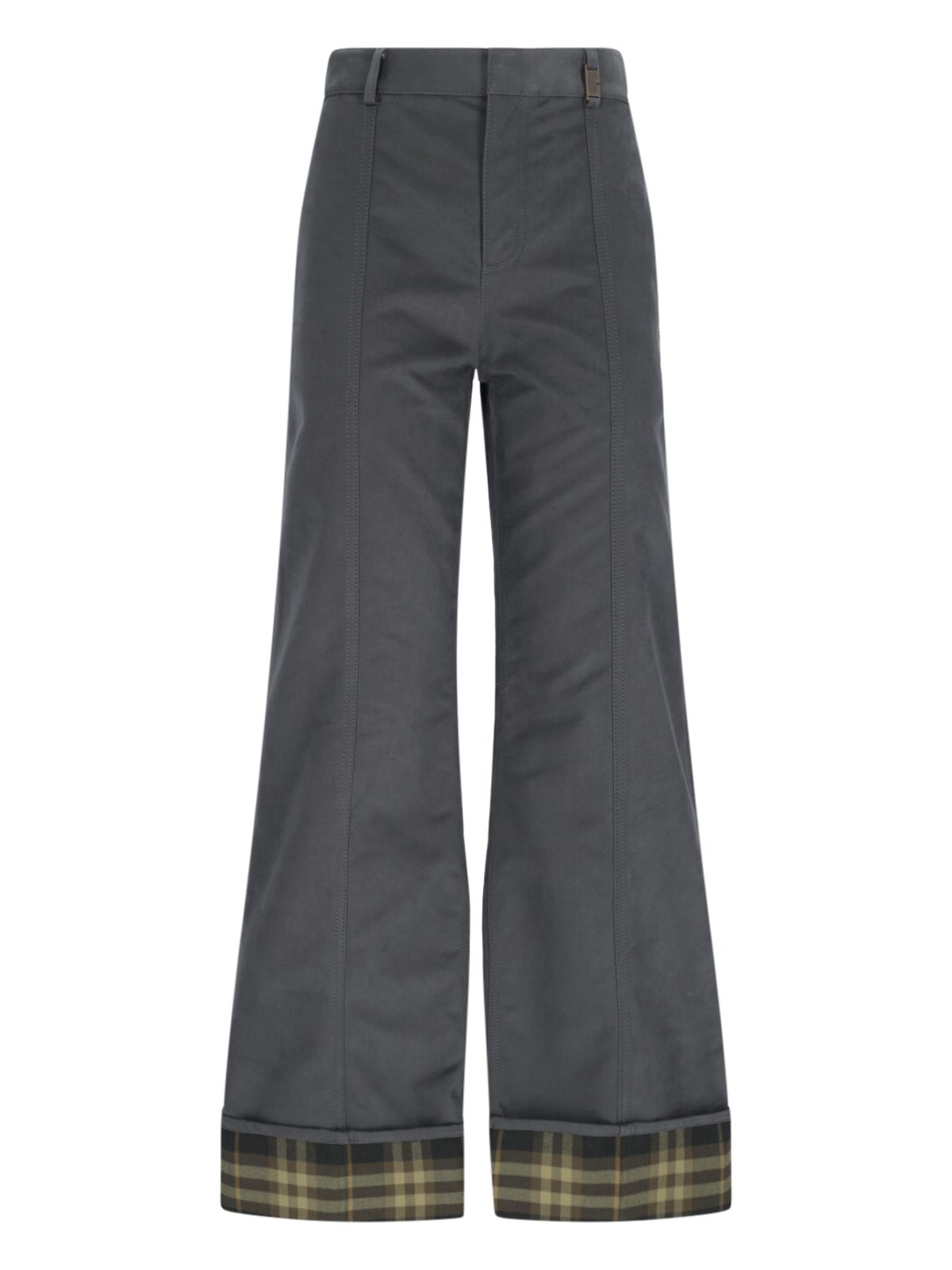 Shop Burberry Palazzo Pants In Gray