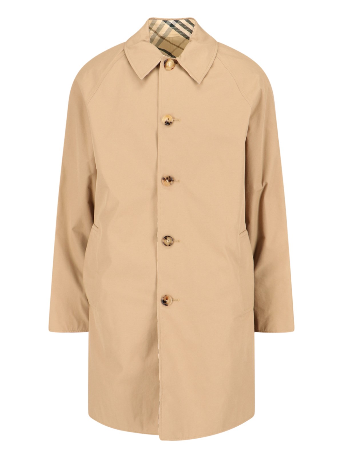 Shop Burberry Reversible Midi Coat In Beige