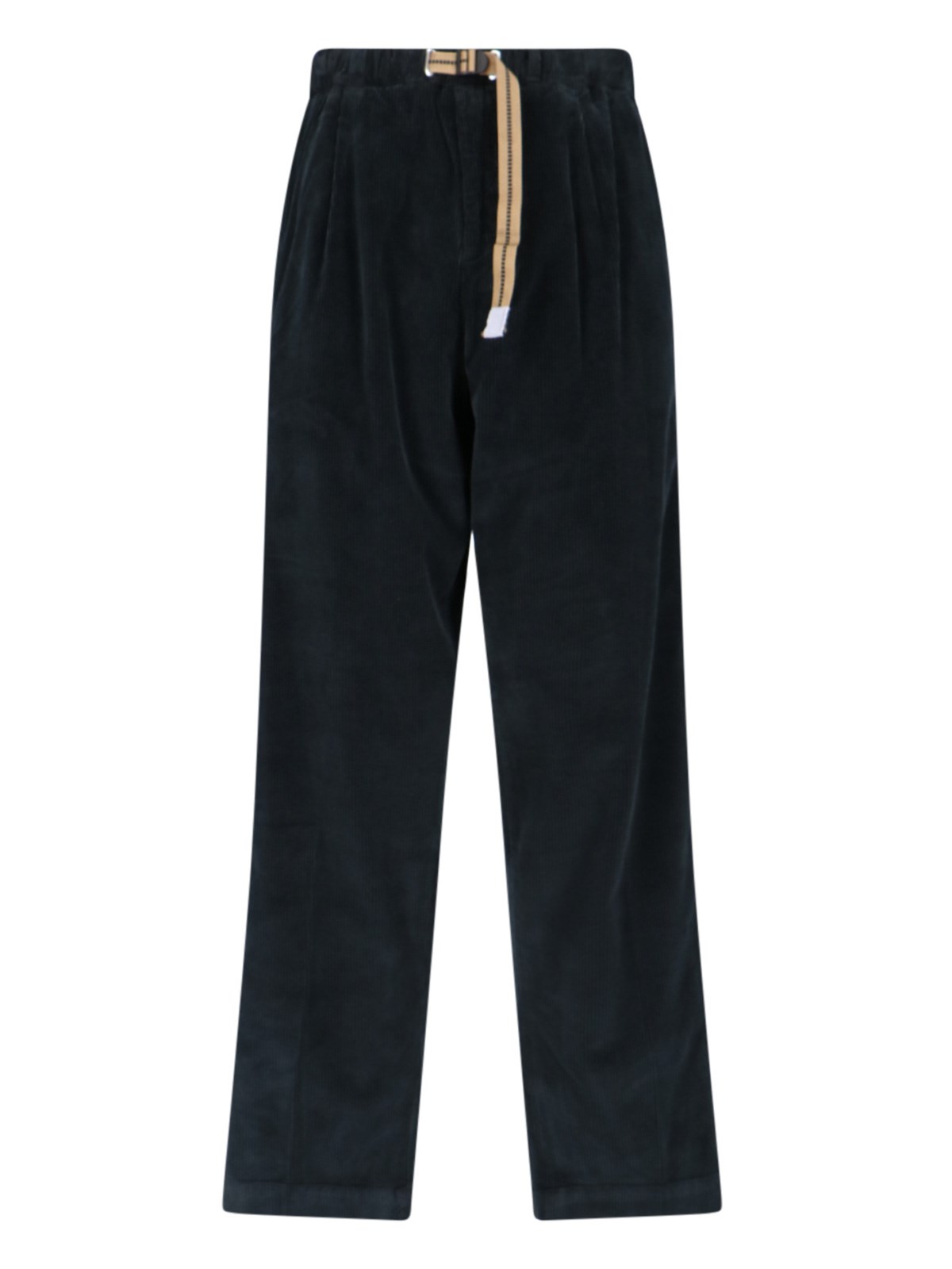 Shop White Sand Corduroy Straight Pants In Black  