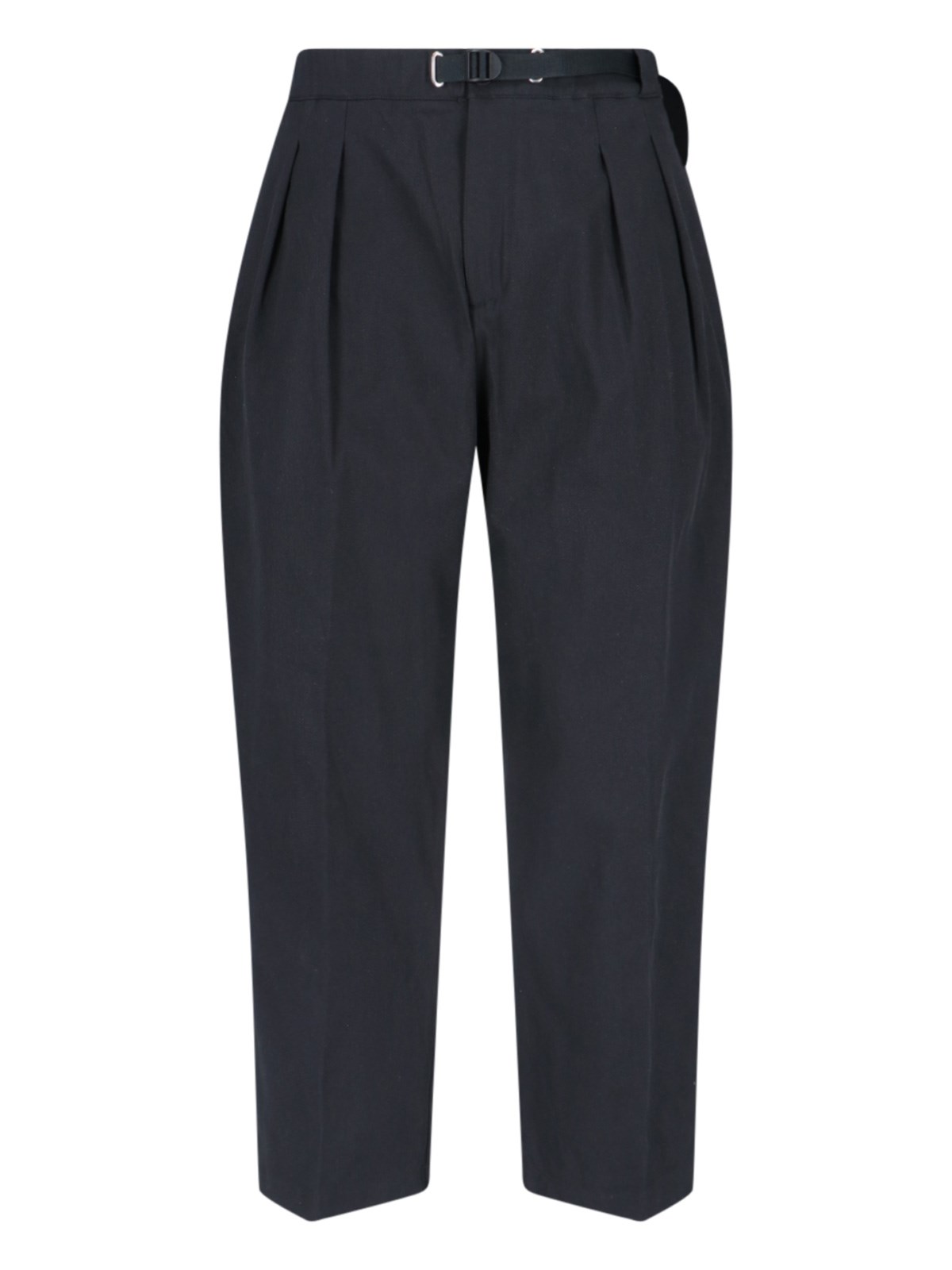 Shop White Sand Wide Belted Pants In Black  