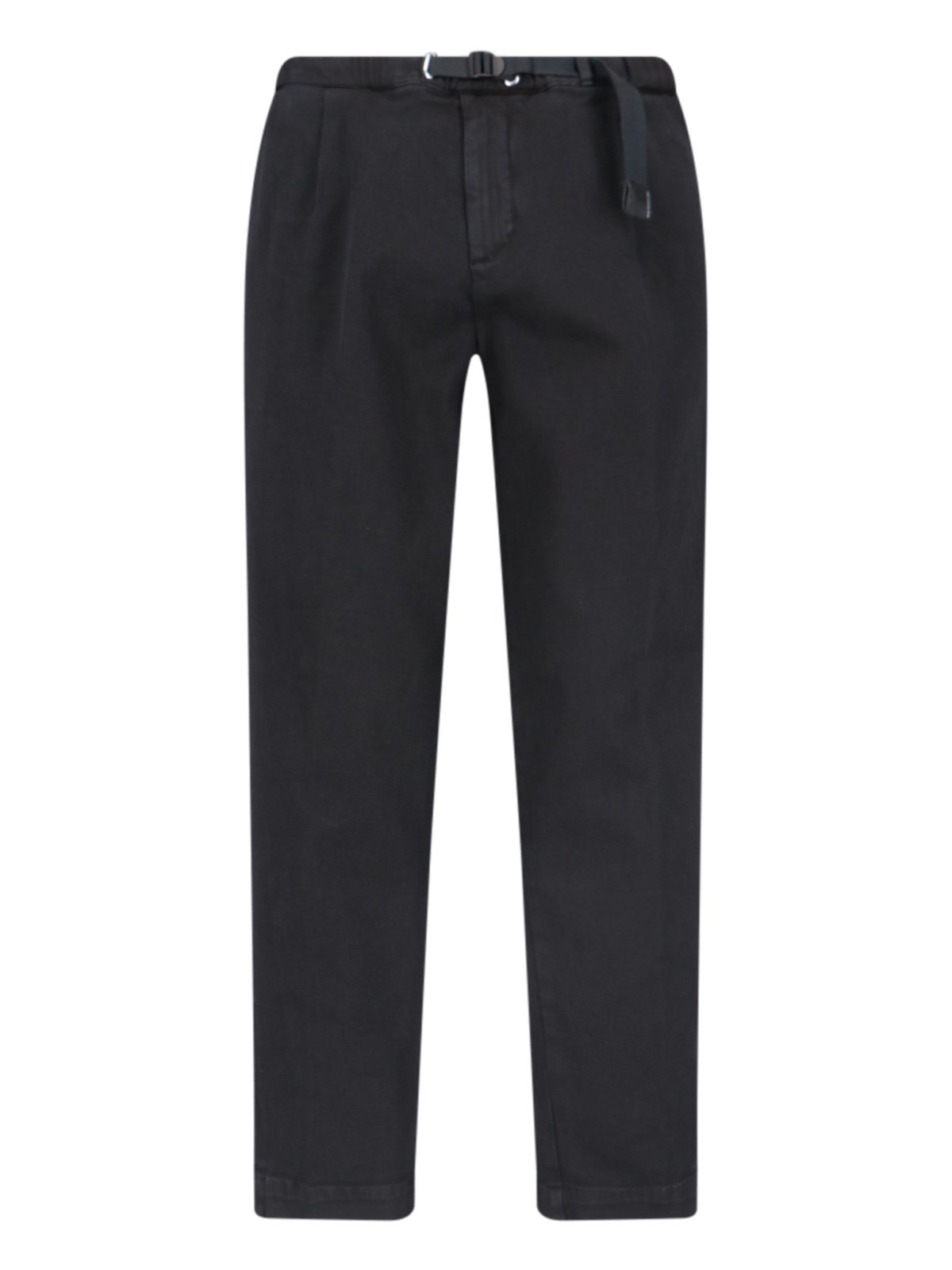 Shop White Sand Straight Pants With Belt In Black  