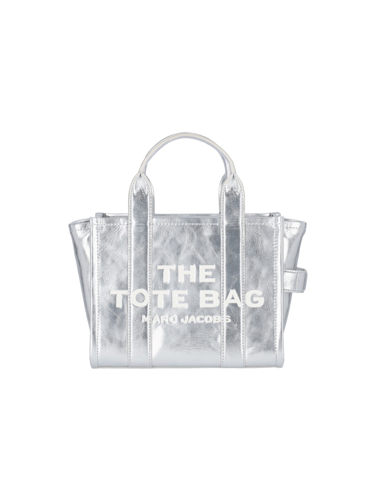 Marc Jacobs 'the Small Metallic Leather' Tote Bag In Silver