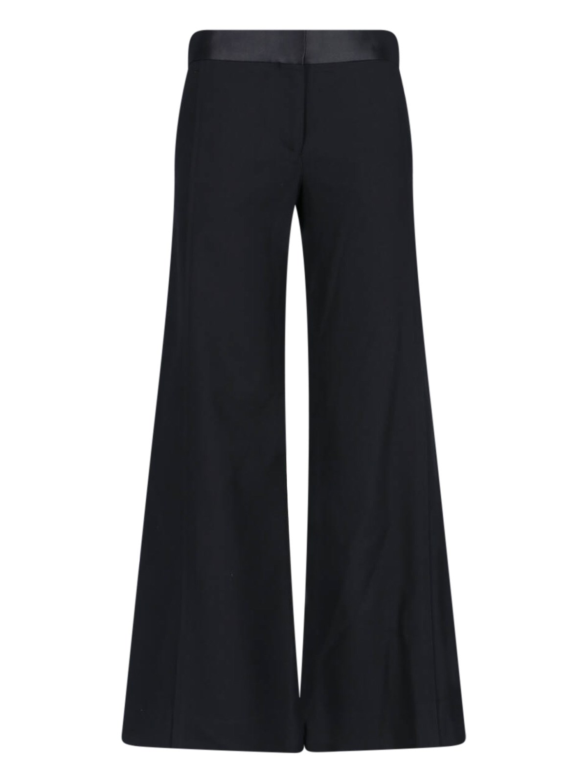 Victoria Beckham Side Panel Wool-blend Wide-leg Pants In Black