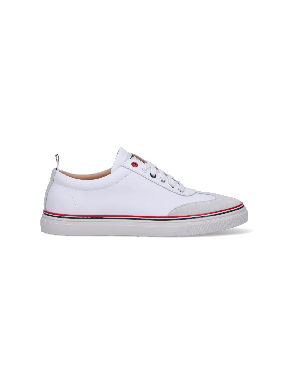 Thom Browne Low-top Leather Sneakers In White