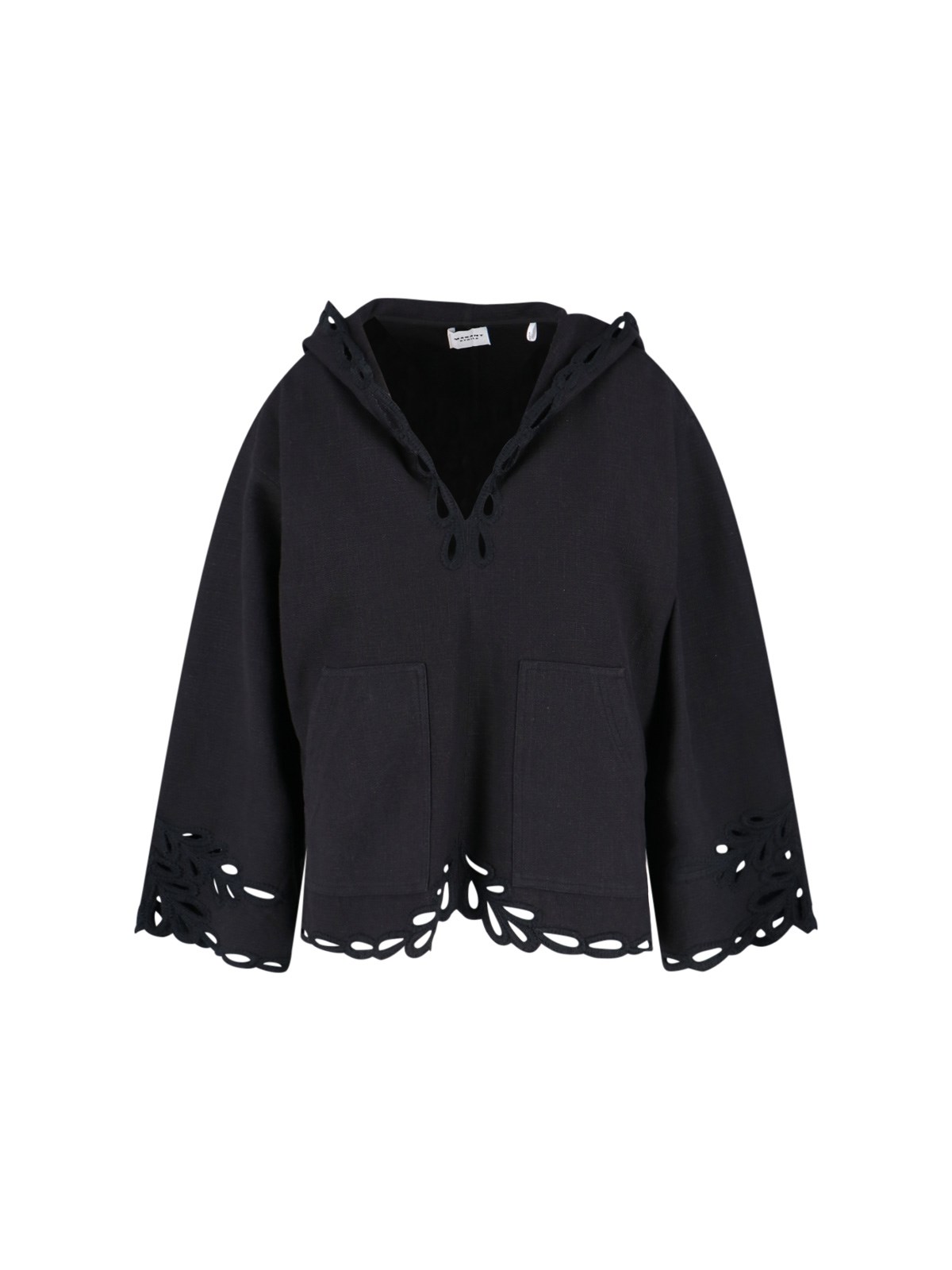 Isabel Marant Étoile Sleeve Hooded Cropped Cut-out Pockets In Black