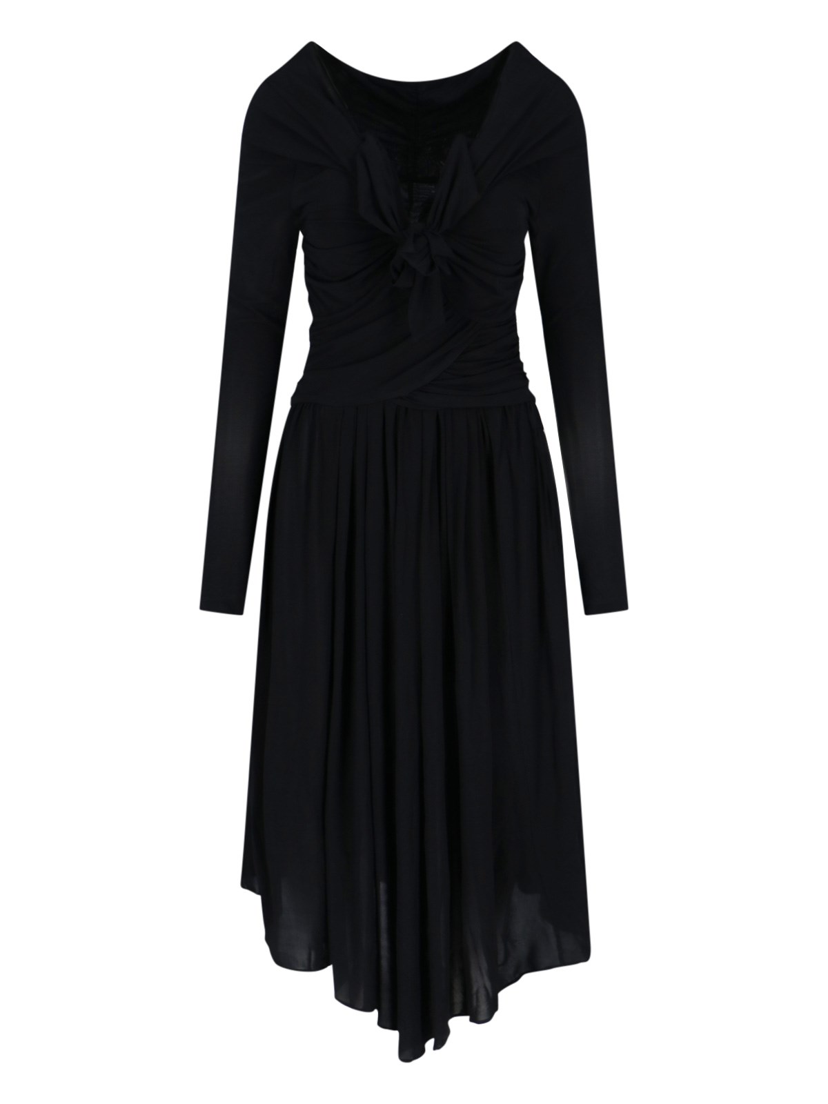 Isabel Marant Knee Length Dress Asymmetric Hem In Black