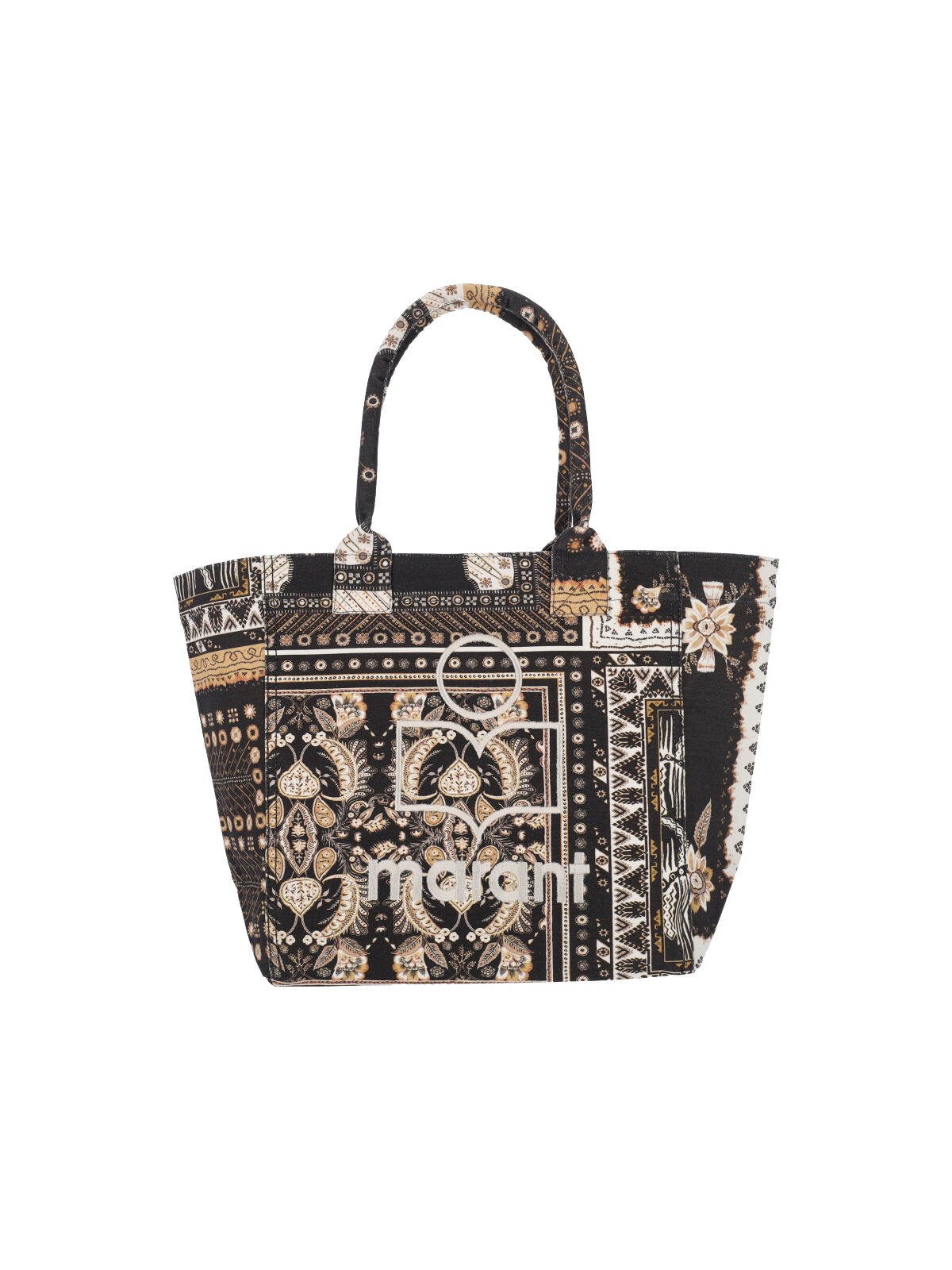 Shop Isabel Marant 'yenky' Small Bandana Print Tote Bag In Black