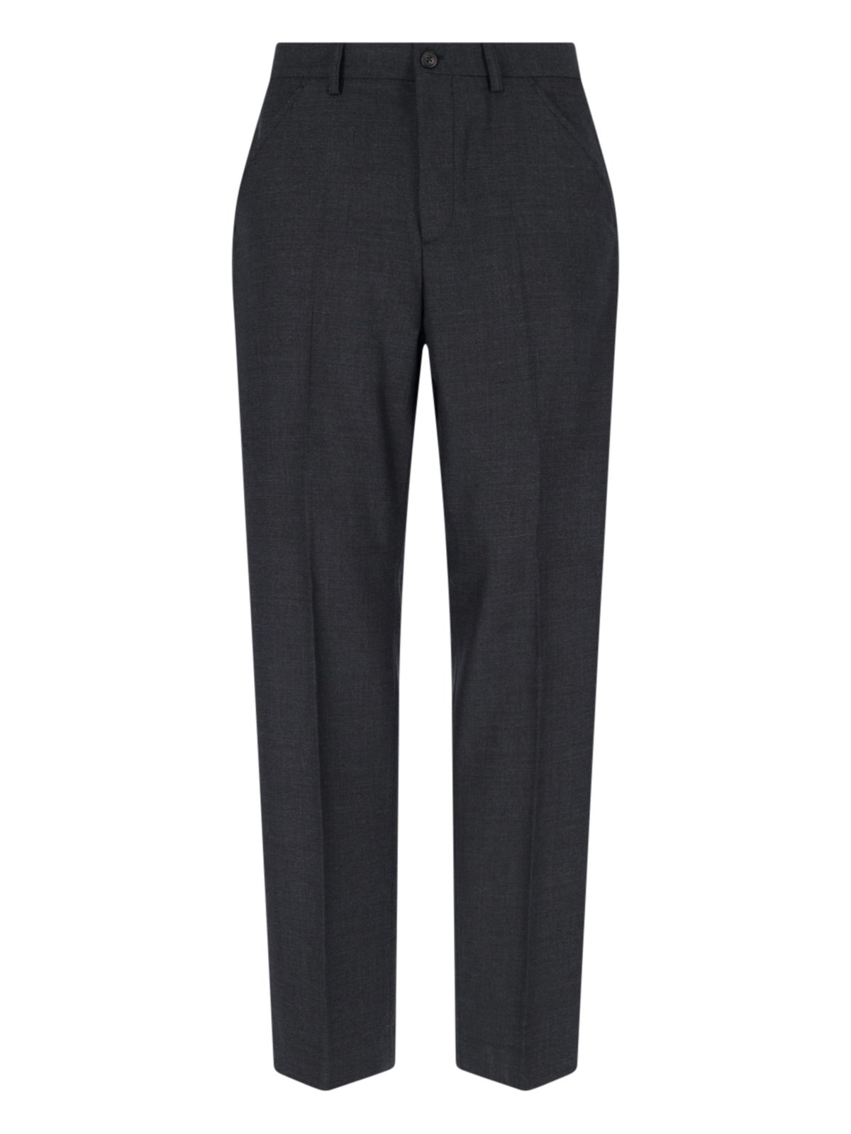 Our Legacy High-waisted Wool Chino Trousers With Straight Fit In Gray
