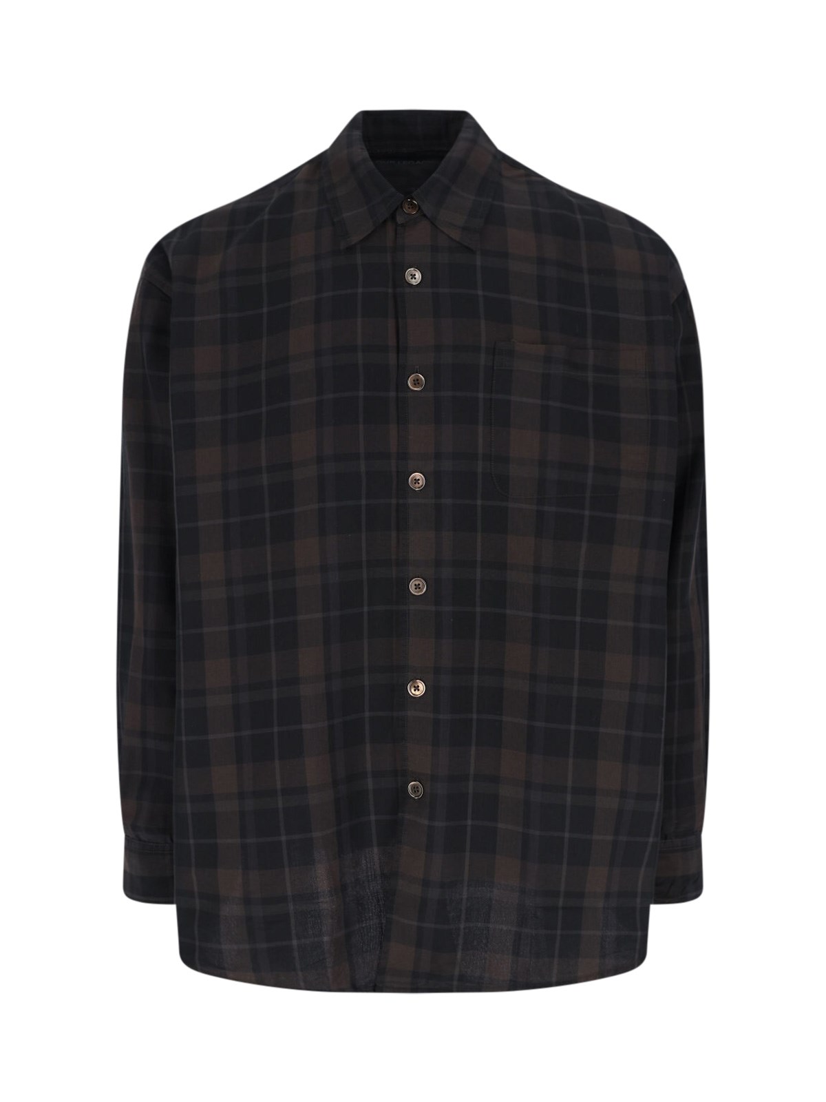 Our Legacy Borrowed Plaid Button-up Shirt In Black