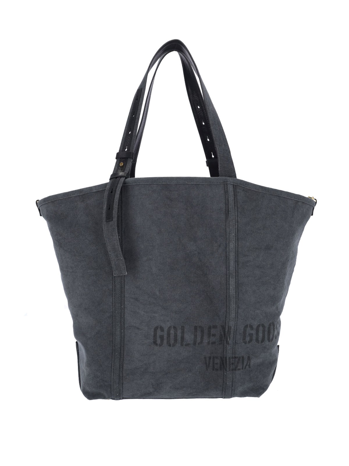 Golden Goose Letter Detail Tote Bag In Gray