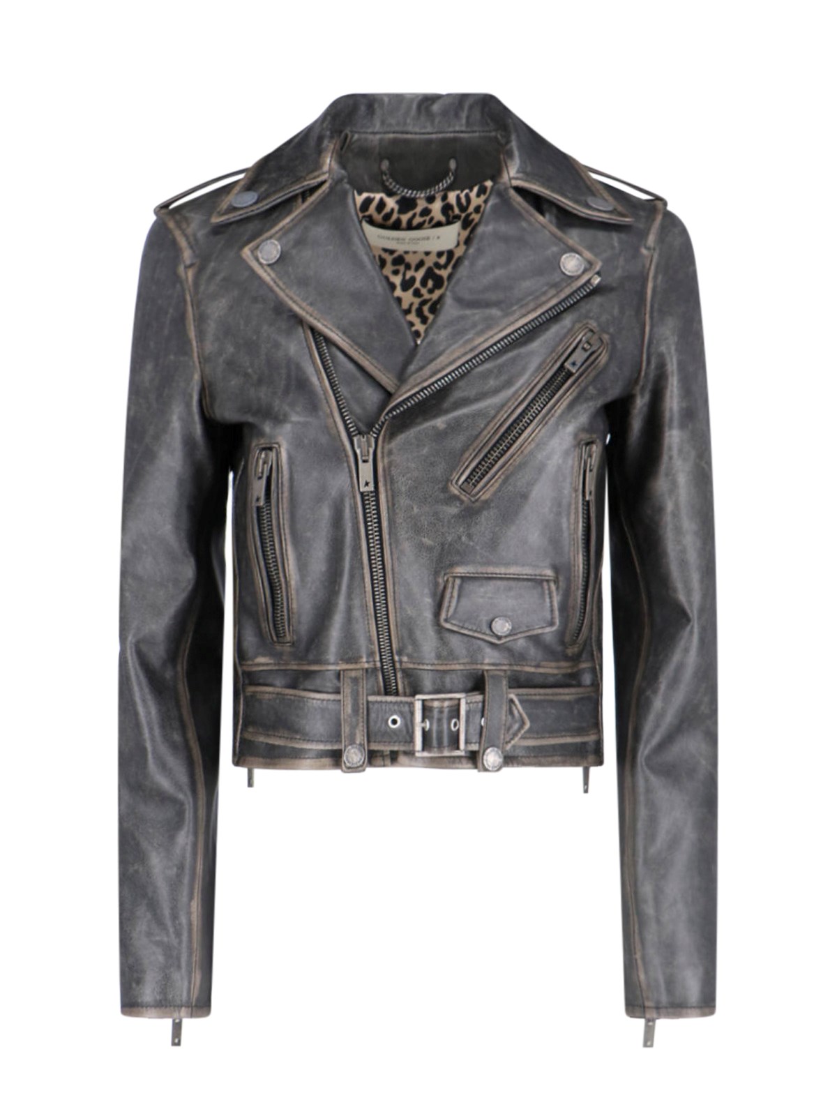 Shop Golden Goose 'chiodo' Biker Jacket In Brown