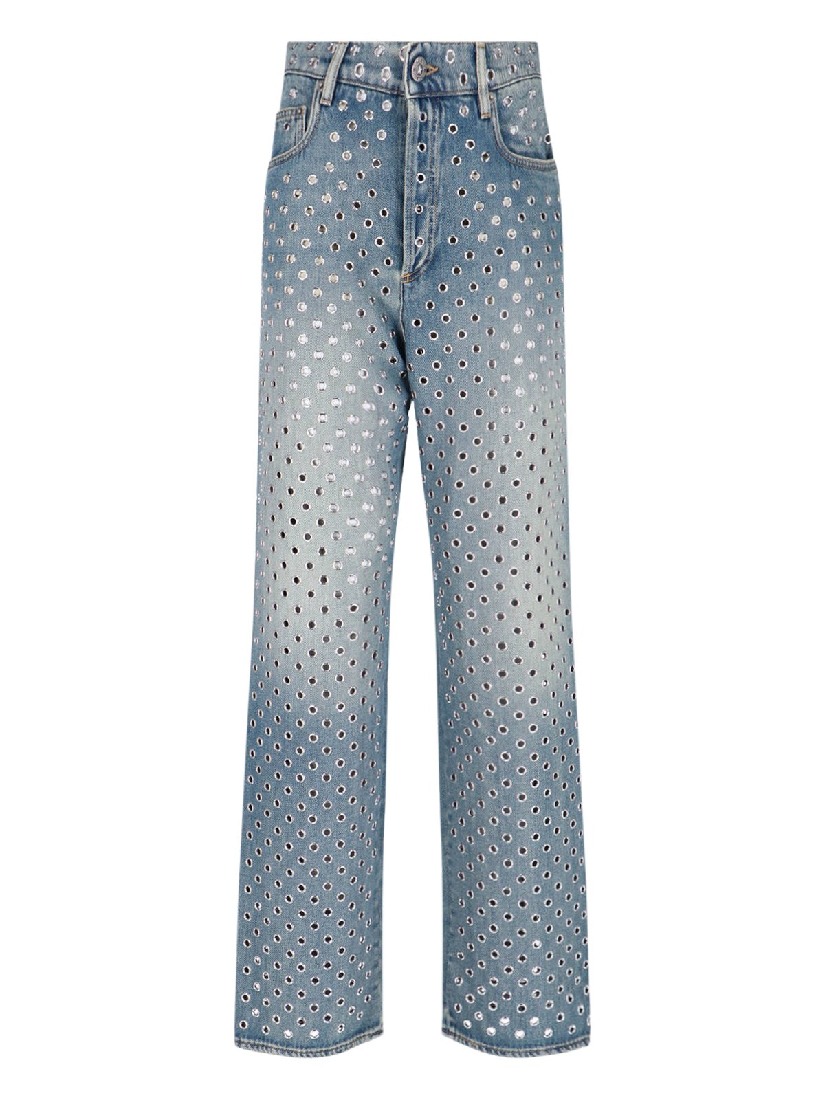 GOLDEN GOOSE OPENWORK JEANS WITH STUDS
