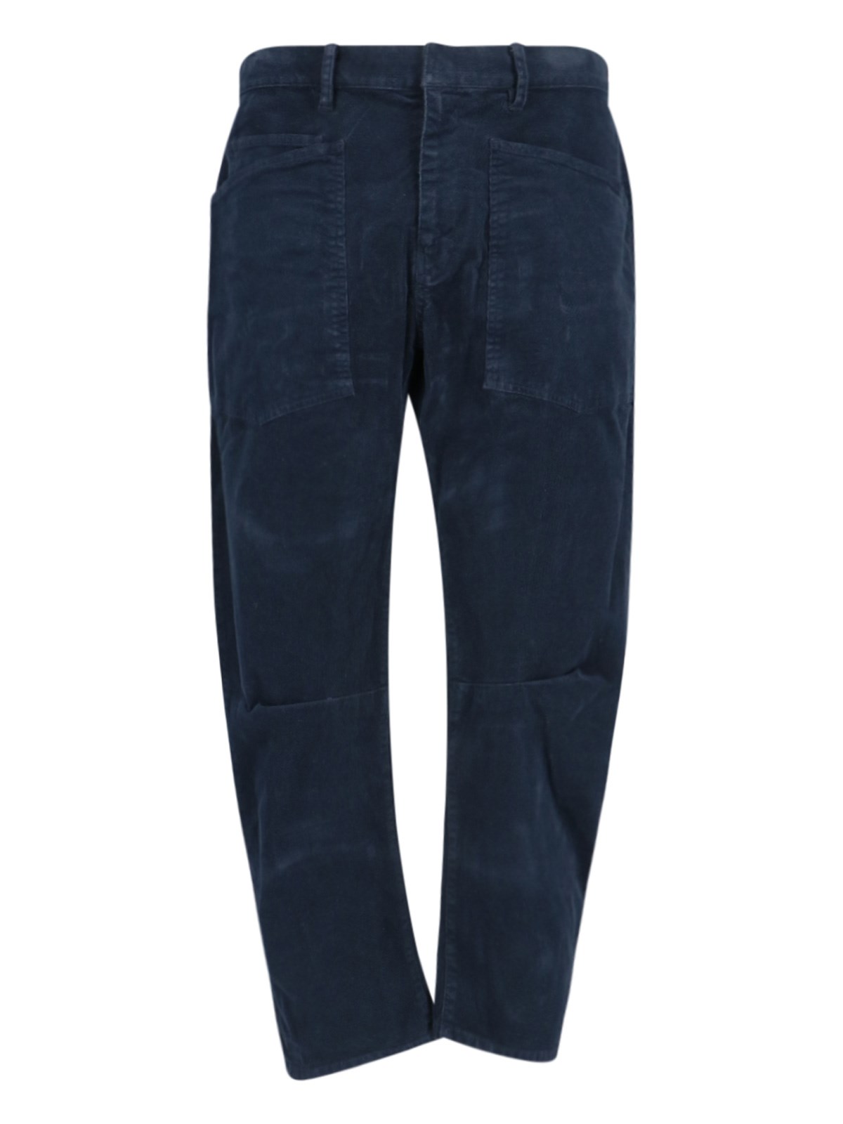 Shop Nili Lotan "shon" Corduroy Wide Pants In Blue