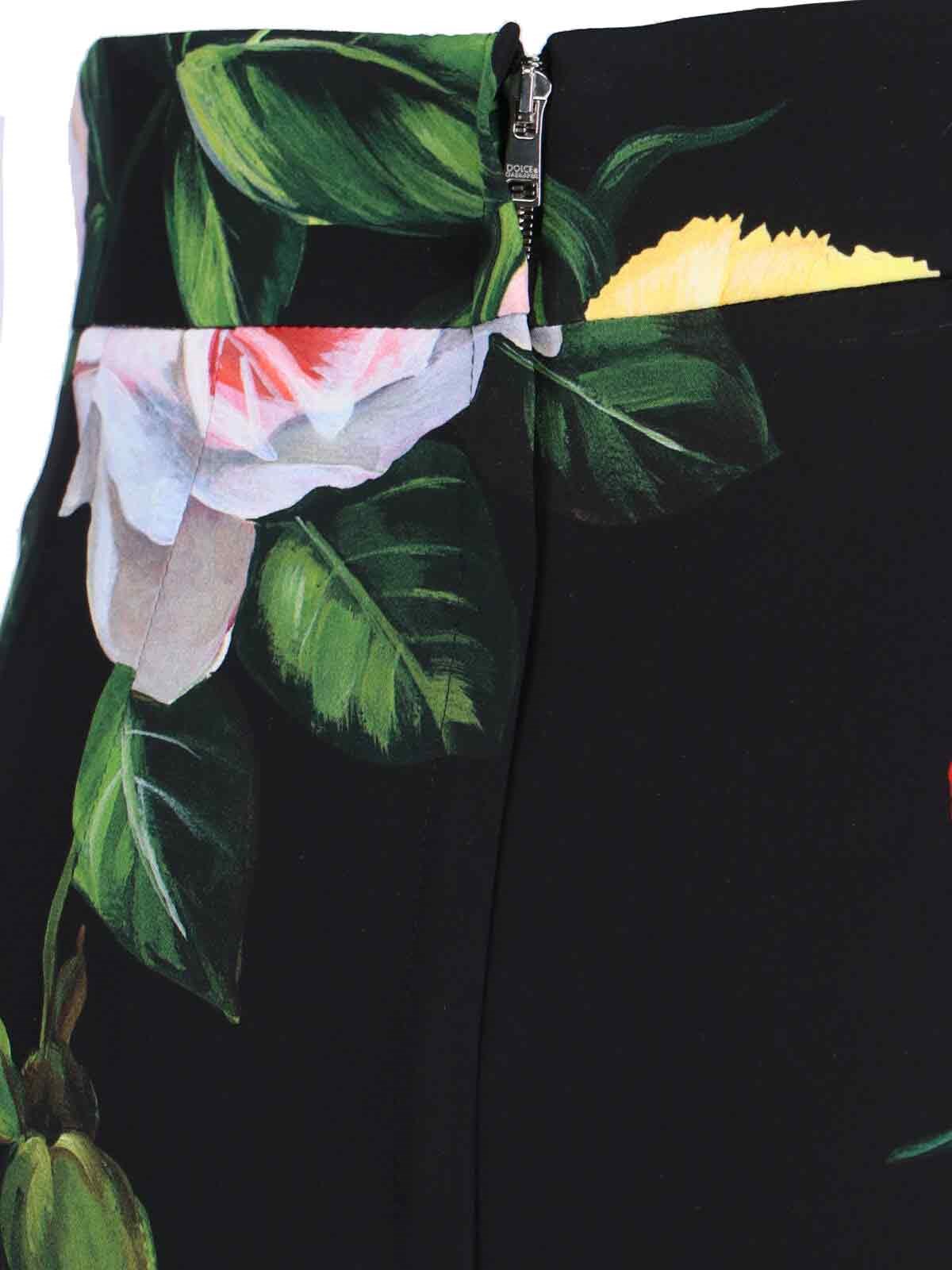 【送料&関税込】Dolce & Gabbana Floral Sheath Skirt Dolce & Gabbana - Light Pink Lily Print Stretch Pencil Skirt