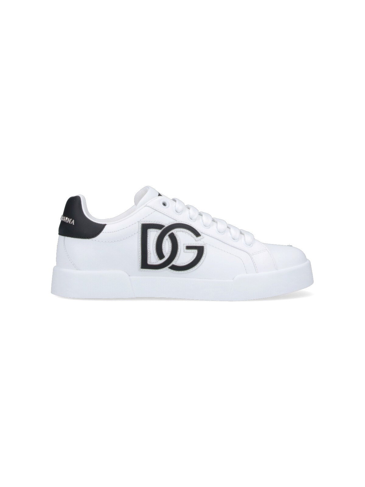 Dolce & Gabbana Dg Logo Patch Leather Sneaker In White