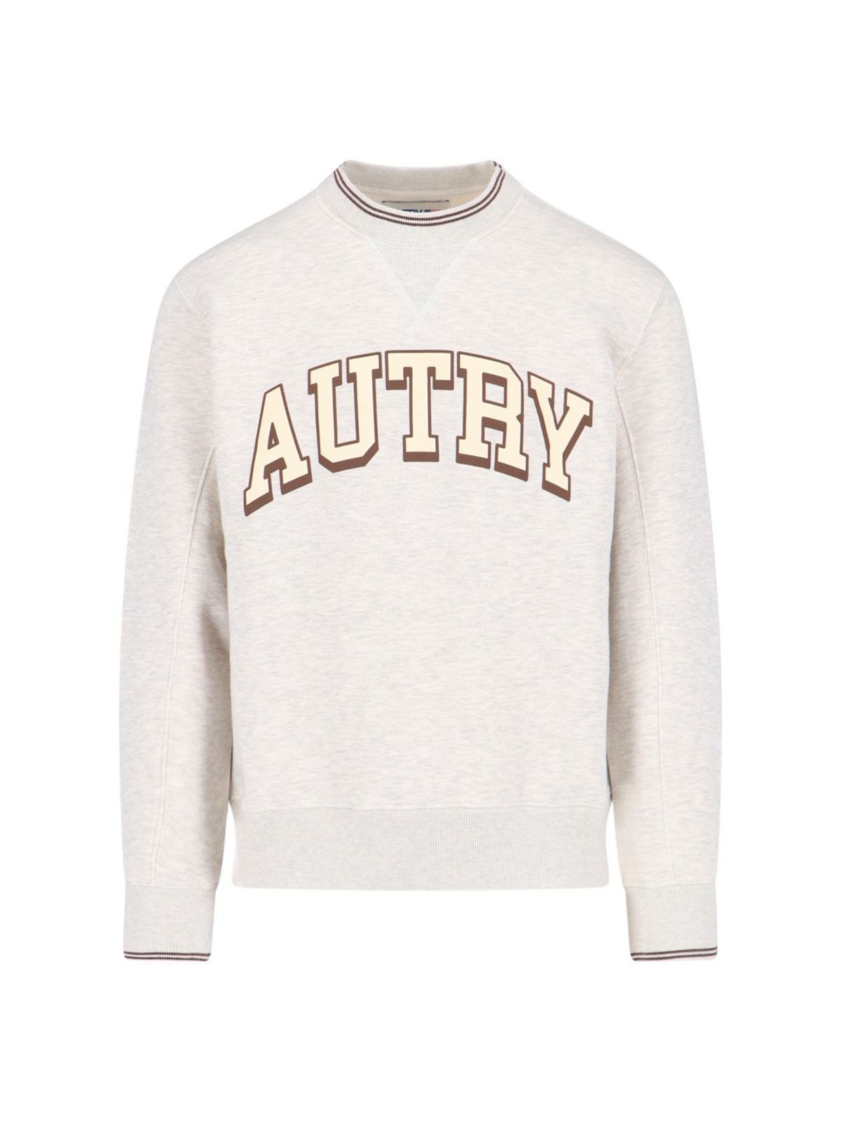 Shop Autry Printed Crewneck Sweatshirt In Gray