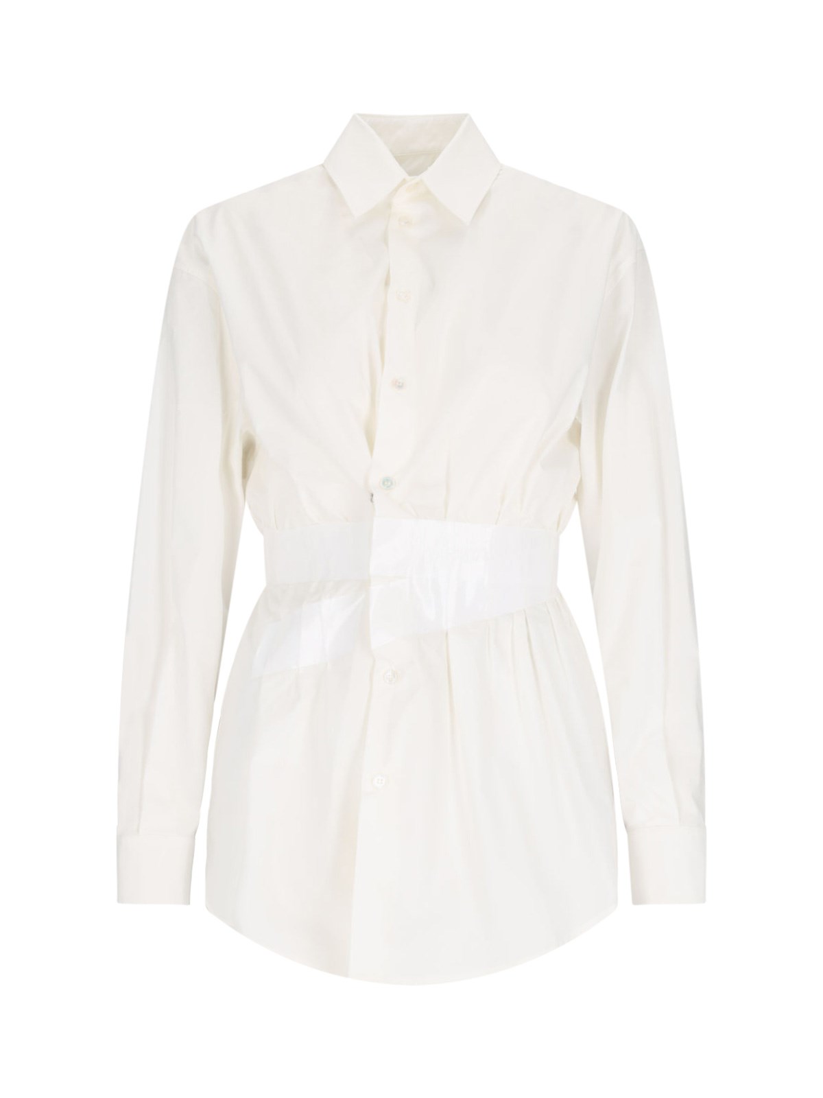 Mm6 Maison Margiela Mm6 By Maison Margiela Tailored Cotton Poplin Shirt In White