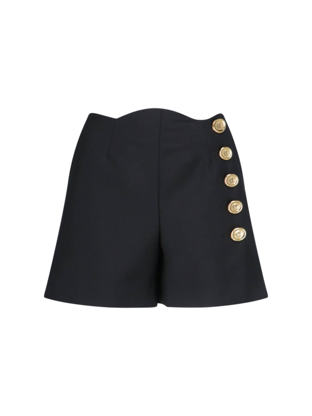 Givenchy Shorts In Wool And Mohair With Buttons In Black