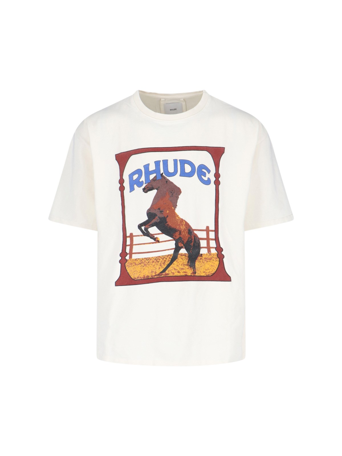 Rhude Graphic Frame Cotton T-shirt With Vintage Wash