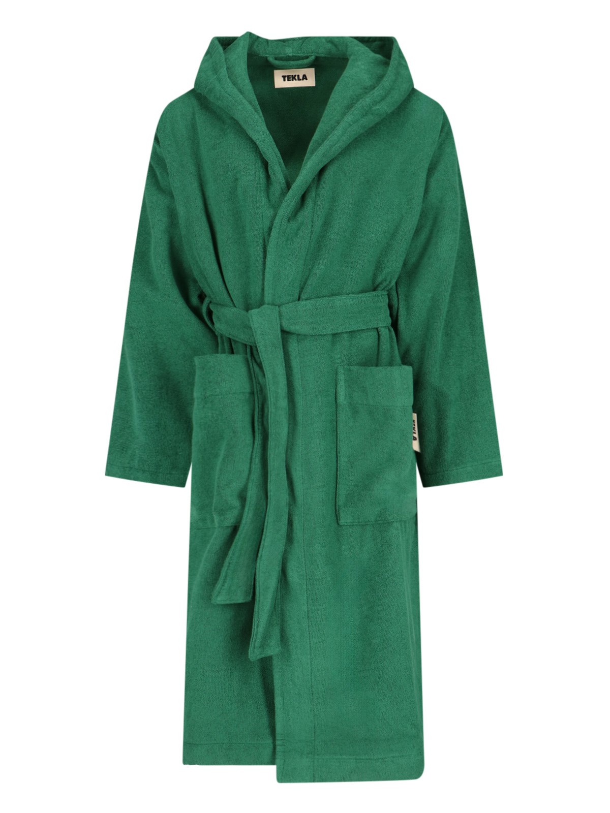 Tekla Hooded Bathrobe In Green