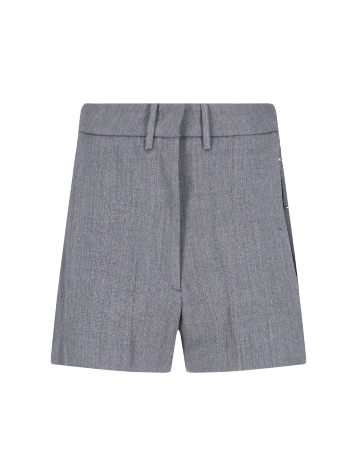 Low Classic Straight Shorts With Back Pocket And Belt Loops In Gray