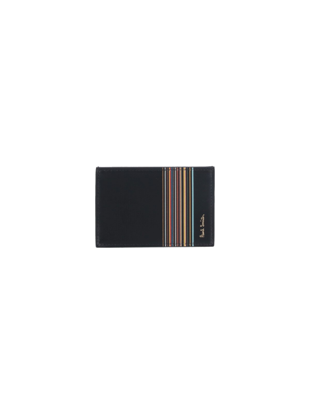 Paul Smith Signature Stripe Block Card Holder In Black