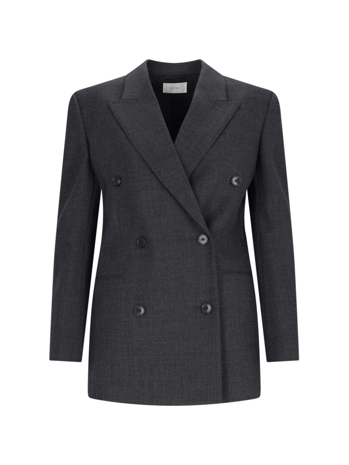 The Row Double-breasted Blazer In Gray