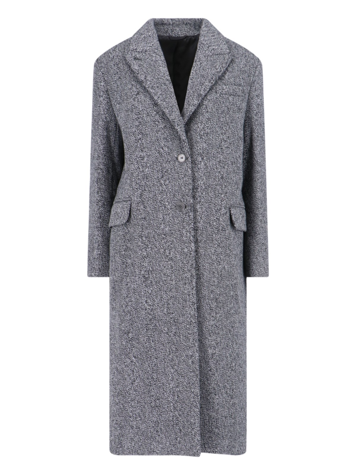 Shop Calvin Klein Single-breasted Maxi Coat In Gray