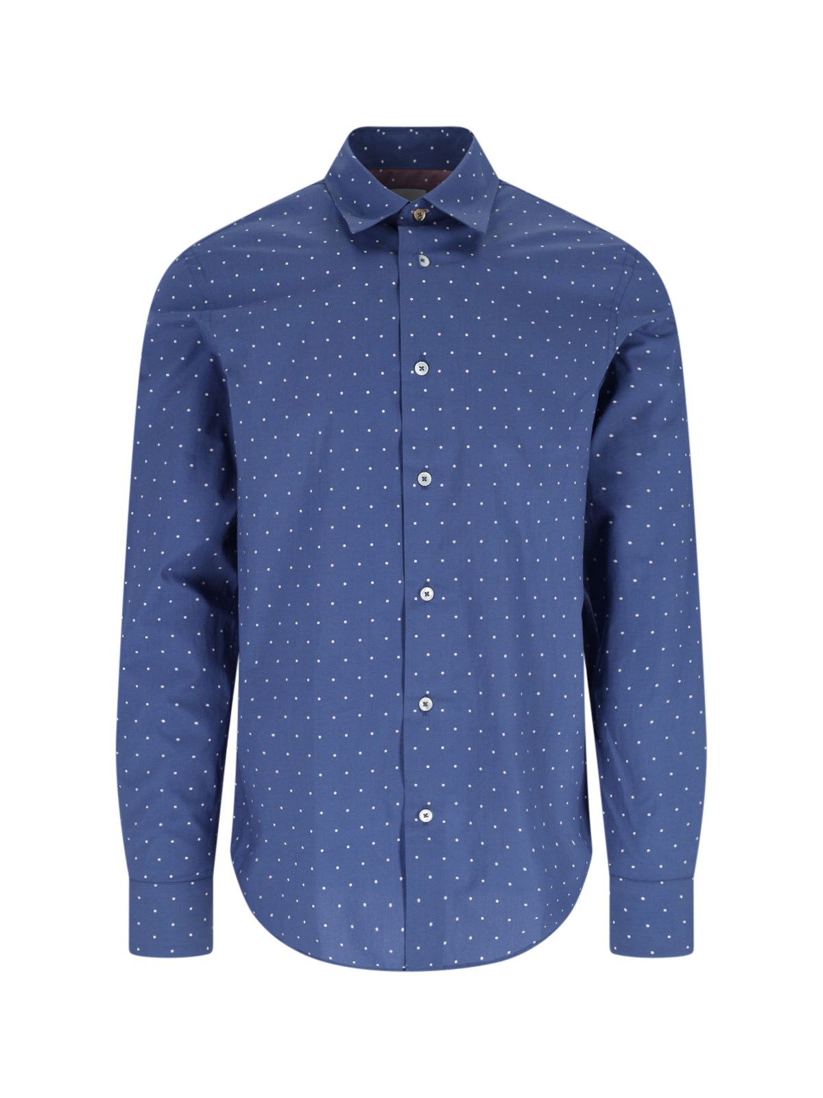 Paul Smith Polka Dot Long Sleeve Button-down Shirt In Blue