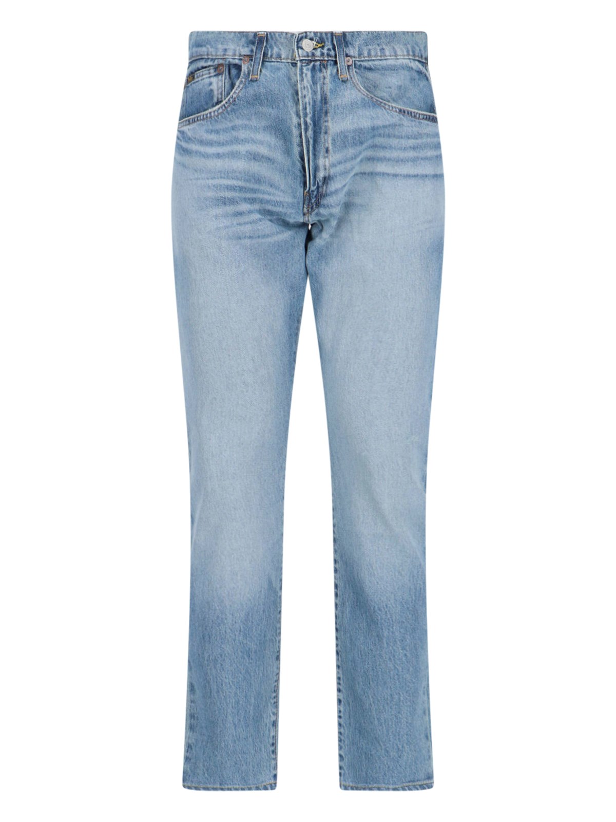 Polo Ralph Lauren Straight Trousers Belt Loops Five Pockets In Blue