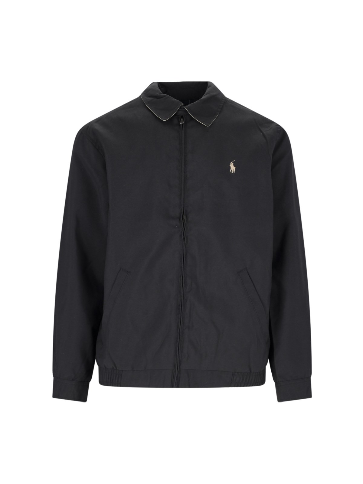 Polo Ralph Lauren Cotton Bomber Jacket In Black  