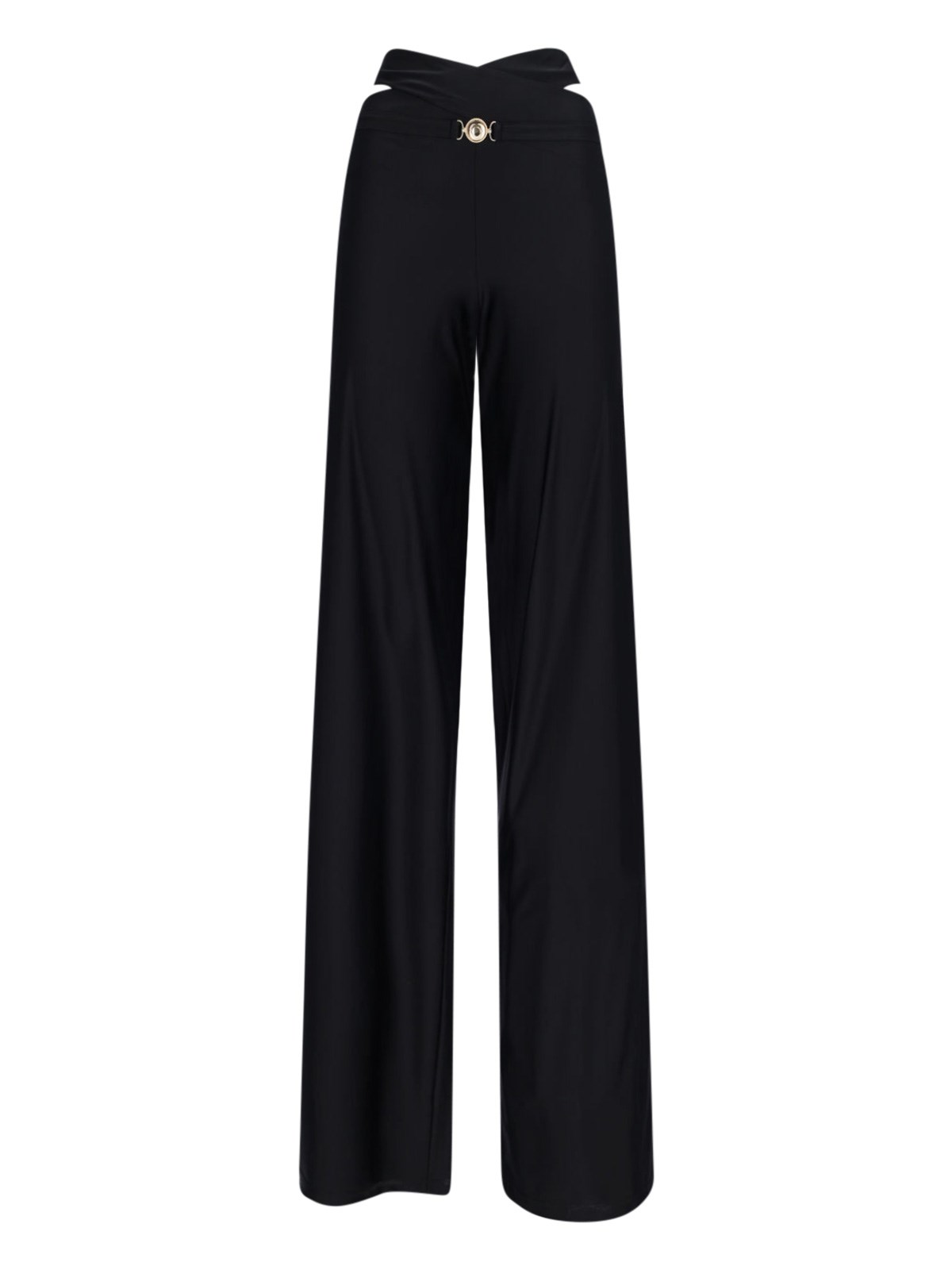 Shop Marine Serre "moon" Palazzo Pants In Black