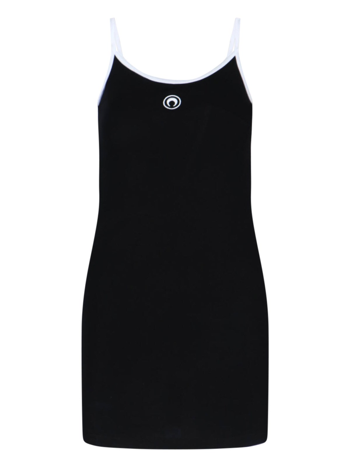 Marine Serre Black Moon Logo Jersey Minidress In Black
