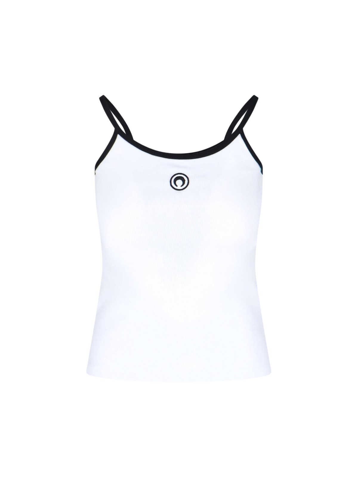 Marine Serre Moon Logo Ribbed Tank Top In White
