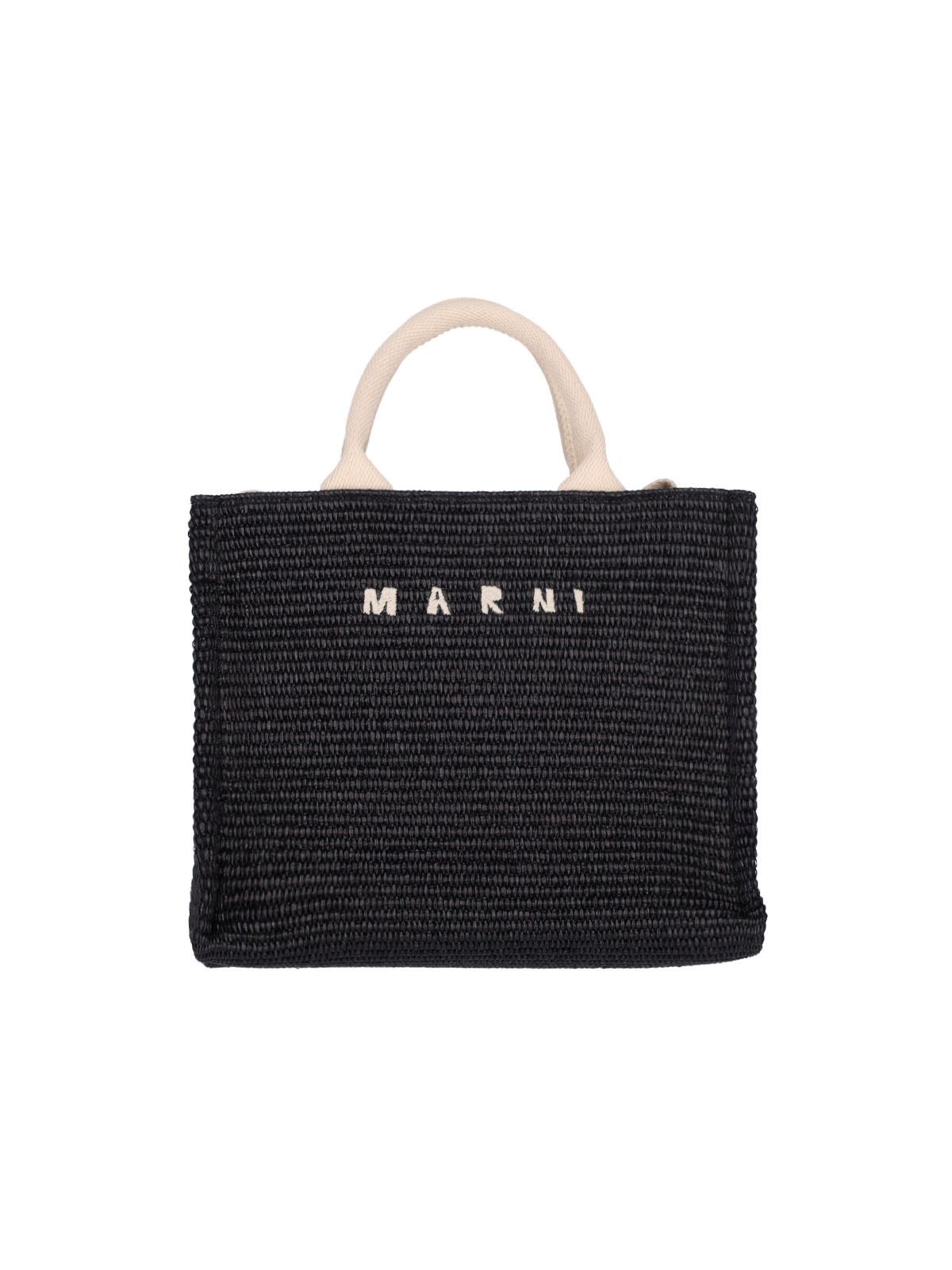 Shop Marni Logo Small Tote Bag In Black