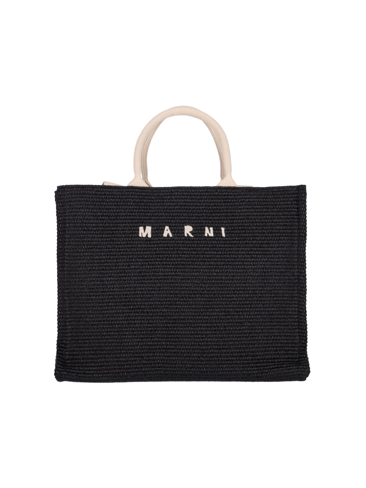 Shop Marni Logo Tote Bag In Black