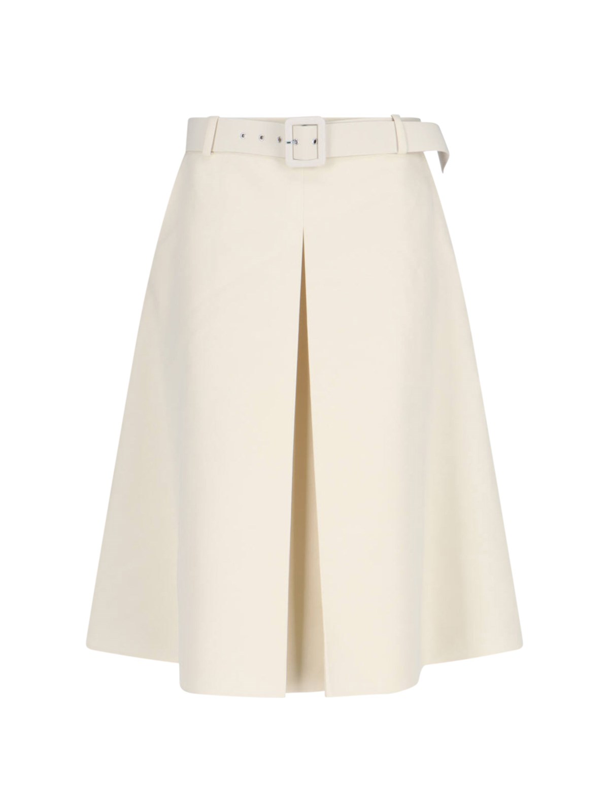 Marni Belted Midi Skirt In Cream