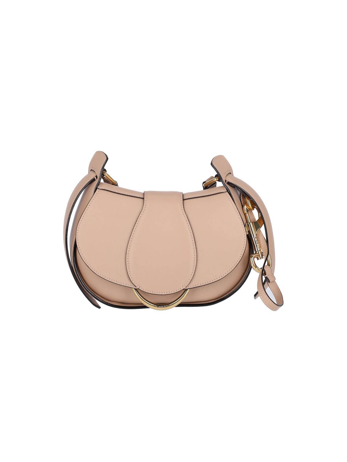 Chloé Floral Grey Calfskin Bag With Adjustable Shoulder Strap In Beige