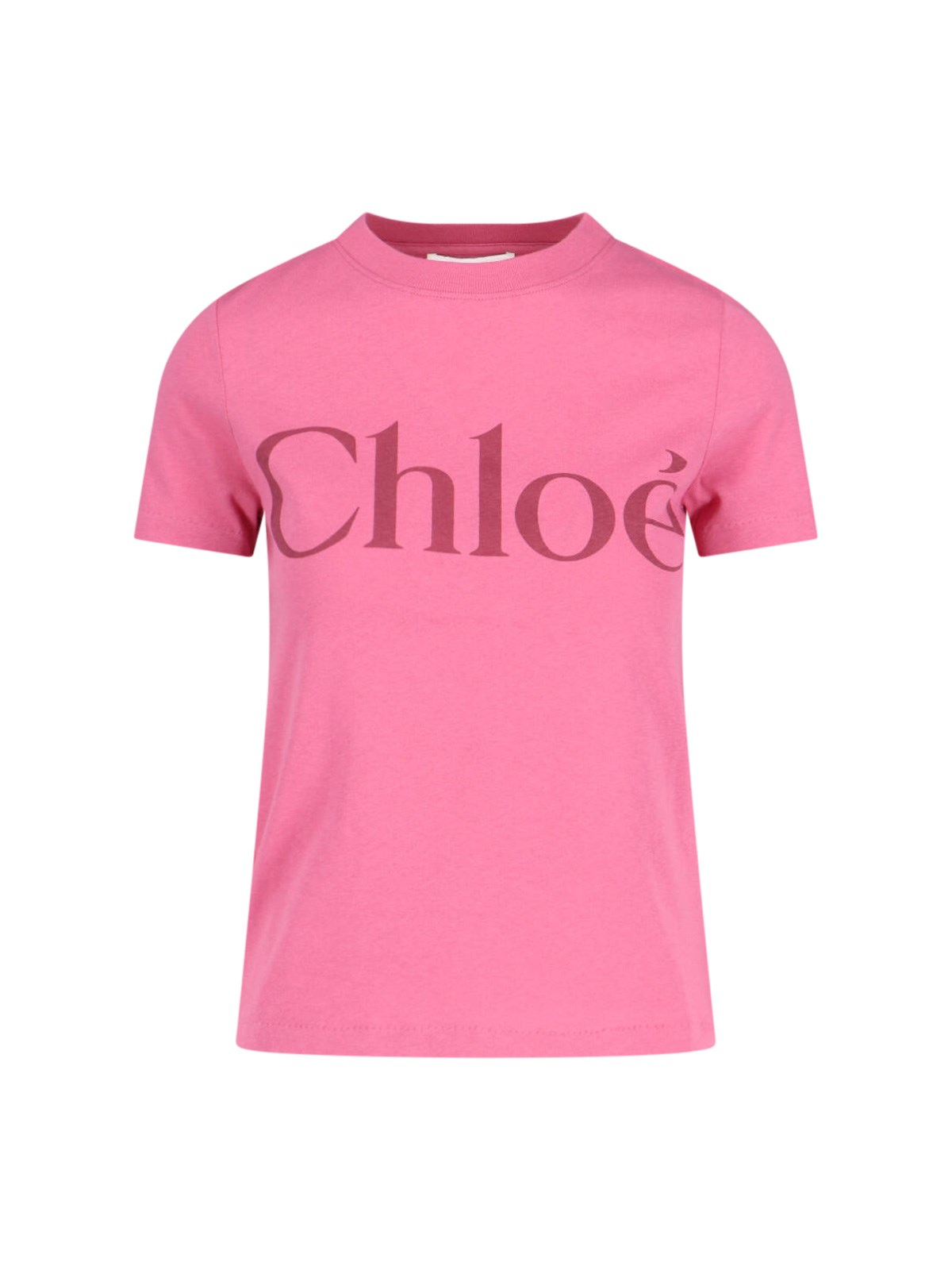 Shop Chloé Logo T-shirt In Pink