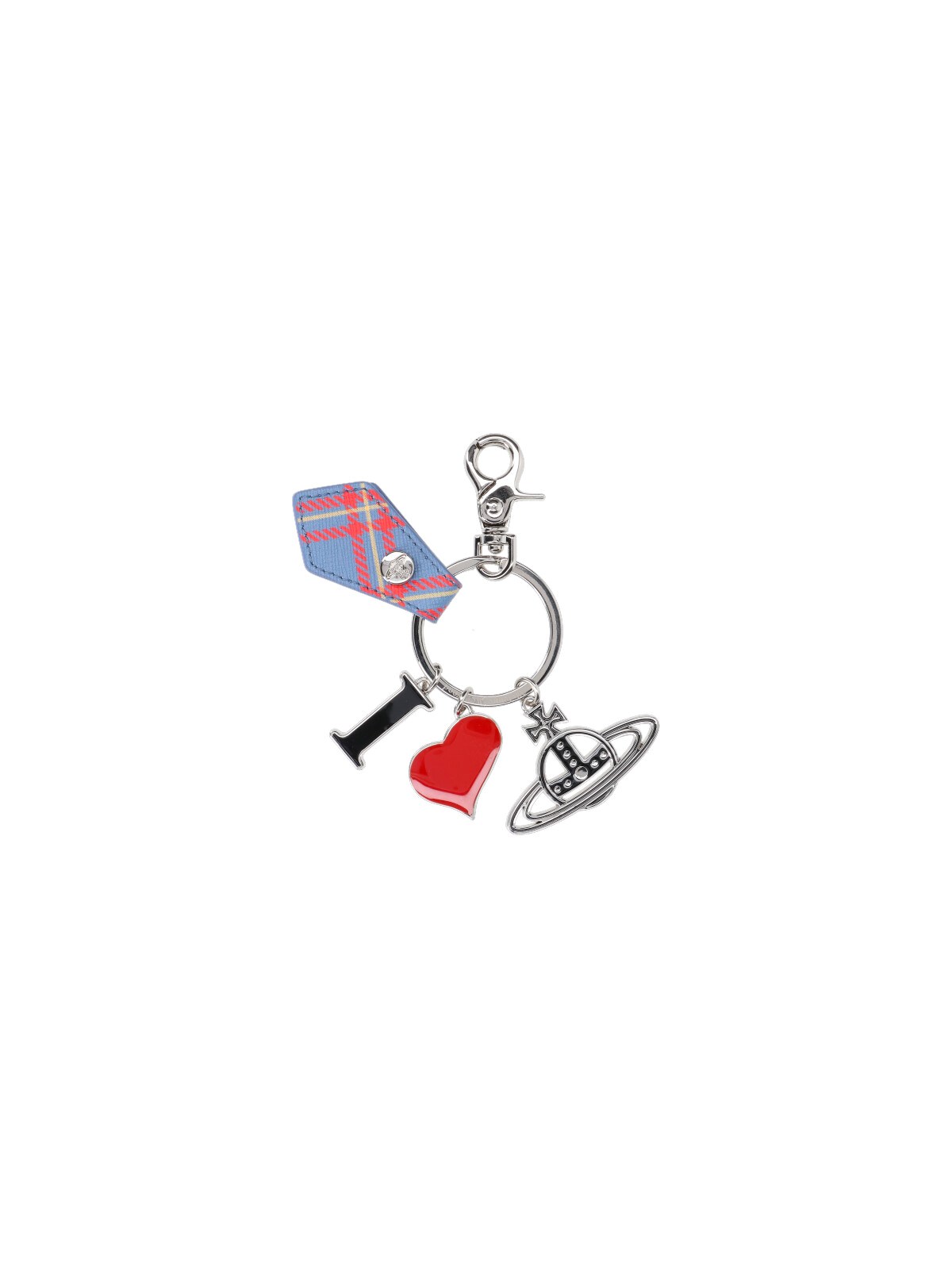 Vivienne Westwood Orb Keyring Plaid Detail In Blue