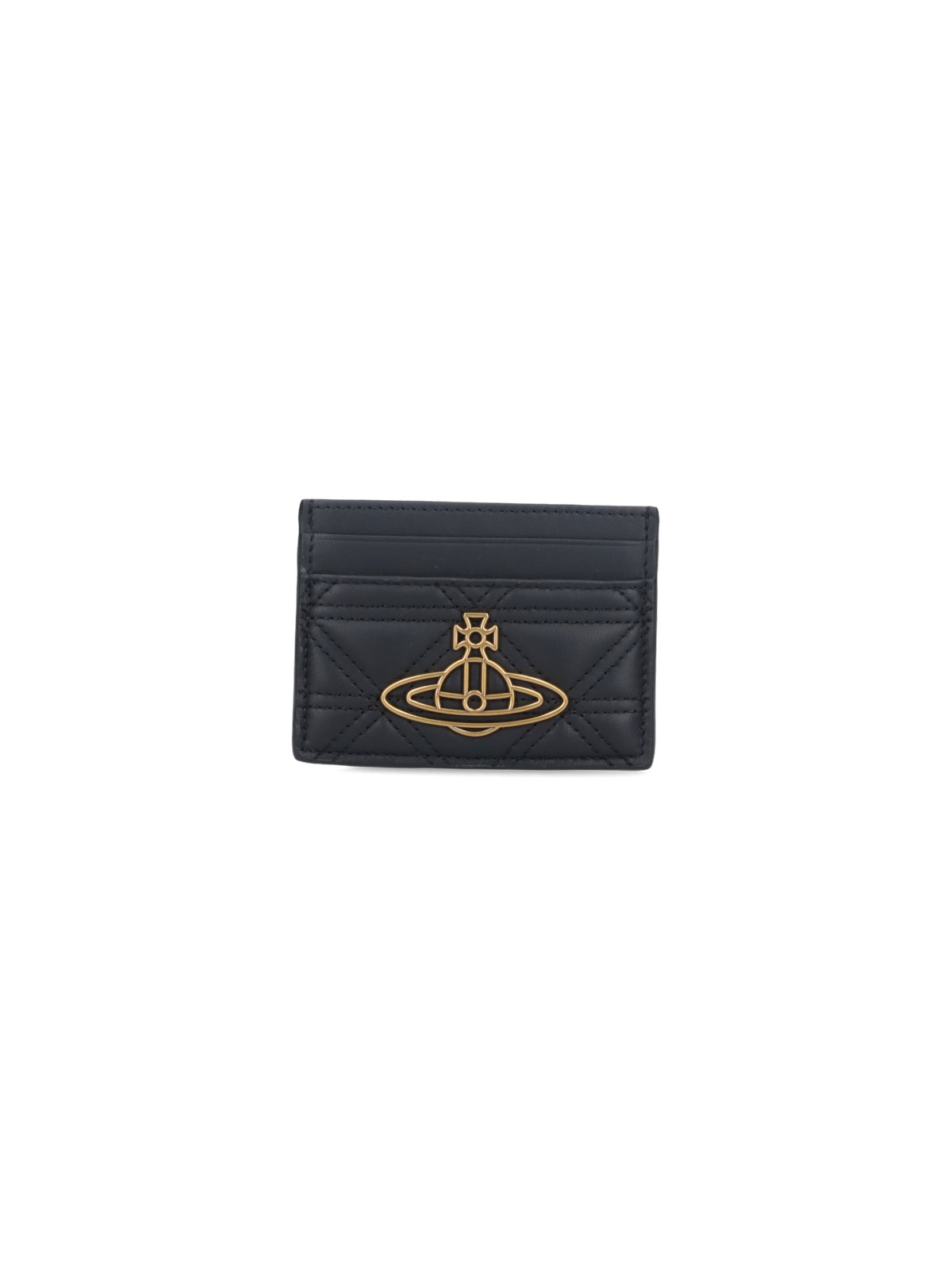 Vivienne Westwood Orb-plaque Quilted Leather Wallet In Black  
