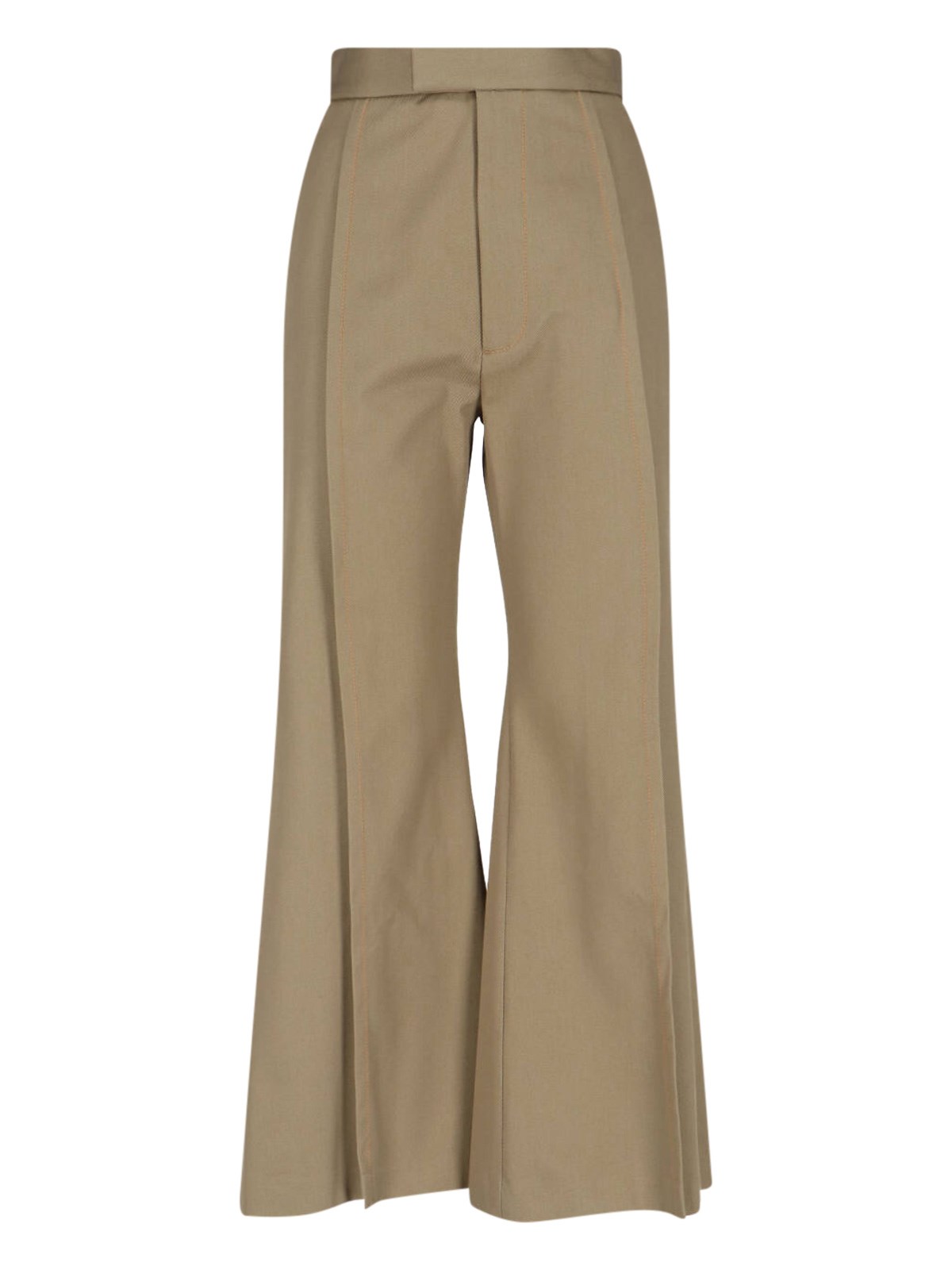 Vivienne Westwood Wide Leg High Waist Trousers With Belt Loops In Brown