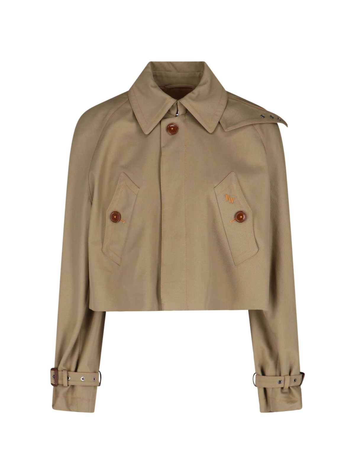 Vivienne Westwood Casual Jacket With Embroidered Detail And Epaulettes In Brown