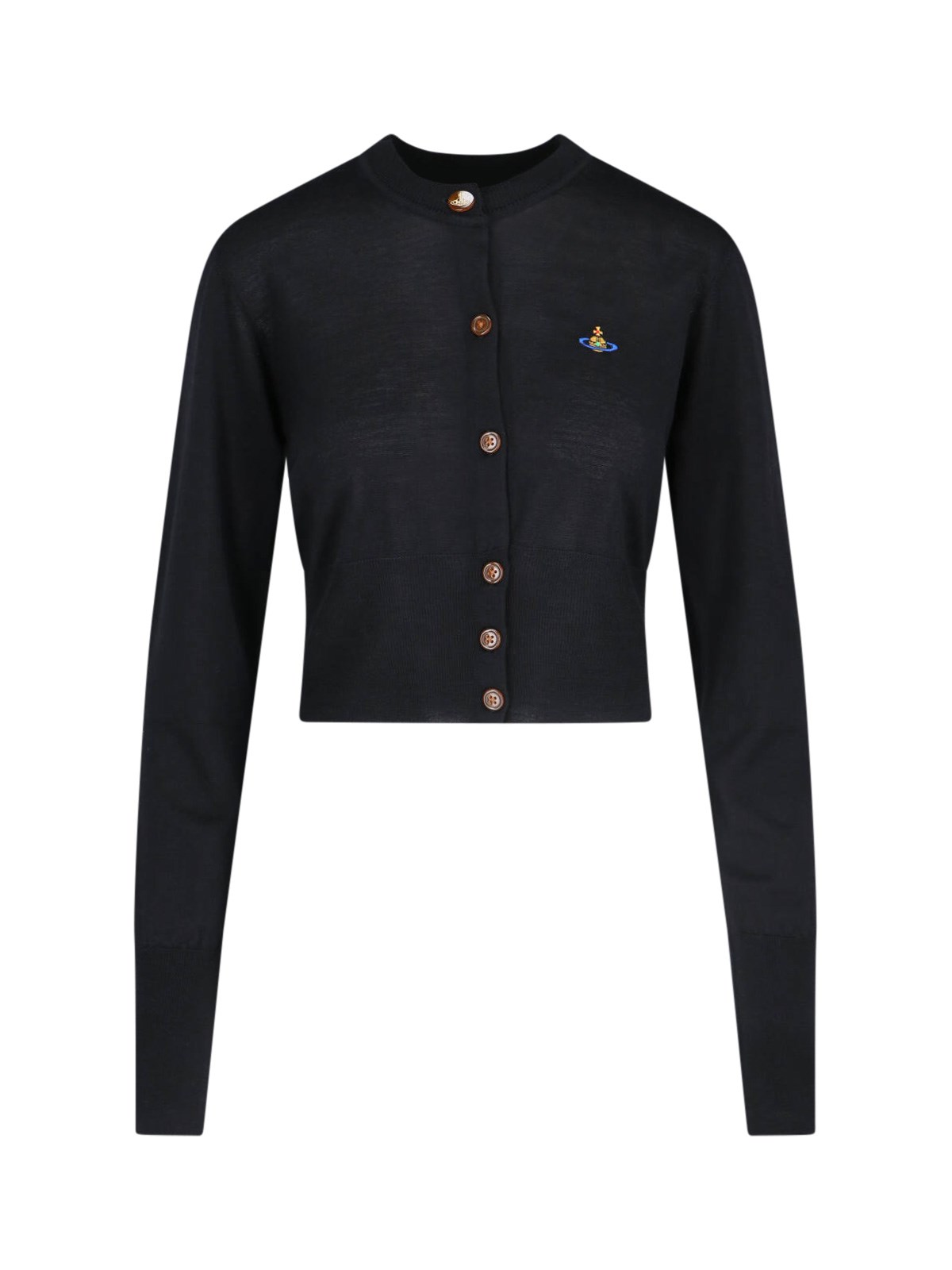 Vivienne Westwood Logo Crop Cardigan In Black