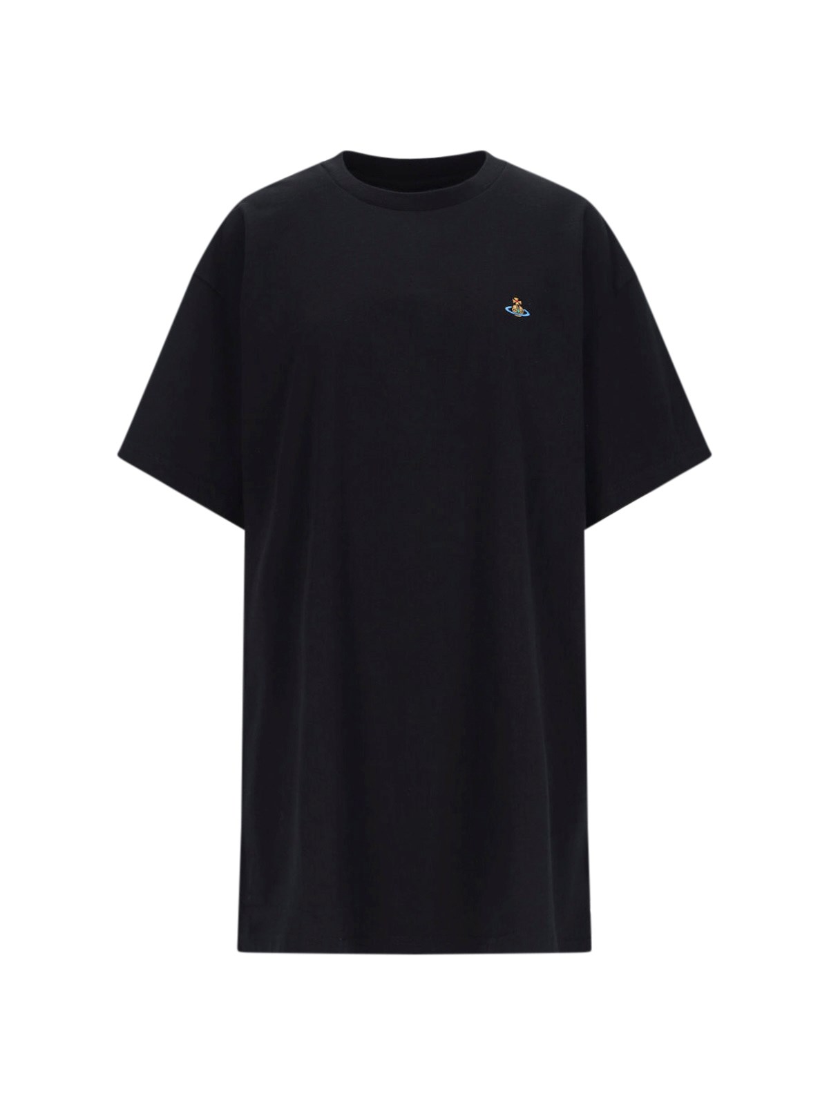 Vivienne Westwood Short-sleeve T-shirt With Colorful Embroidered Logo In Black