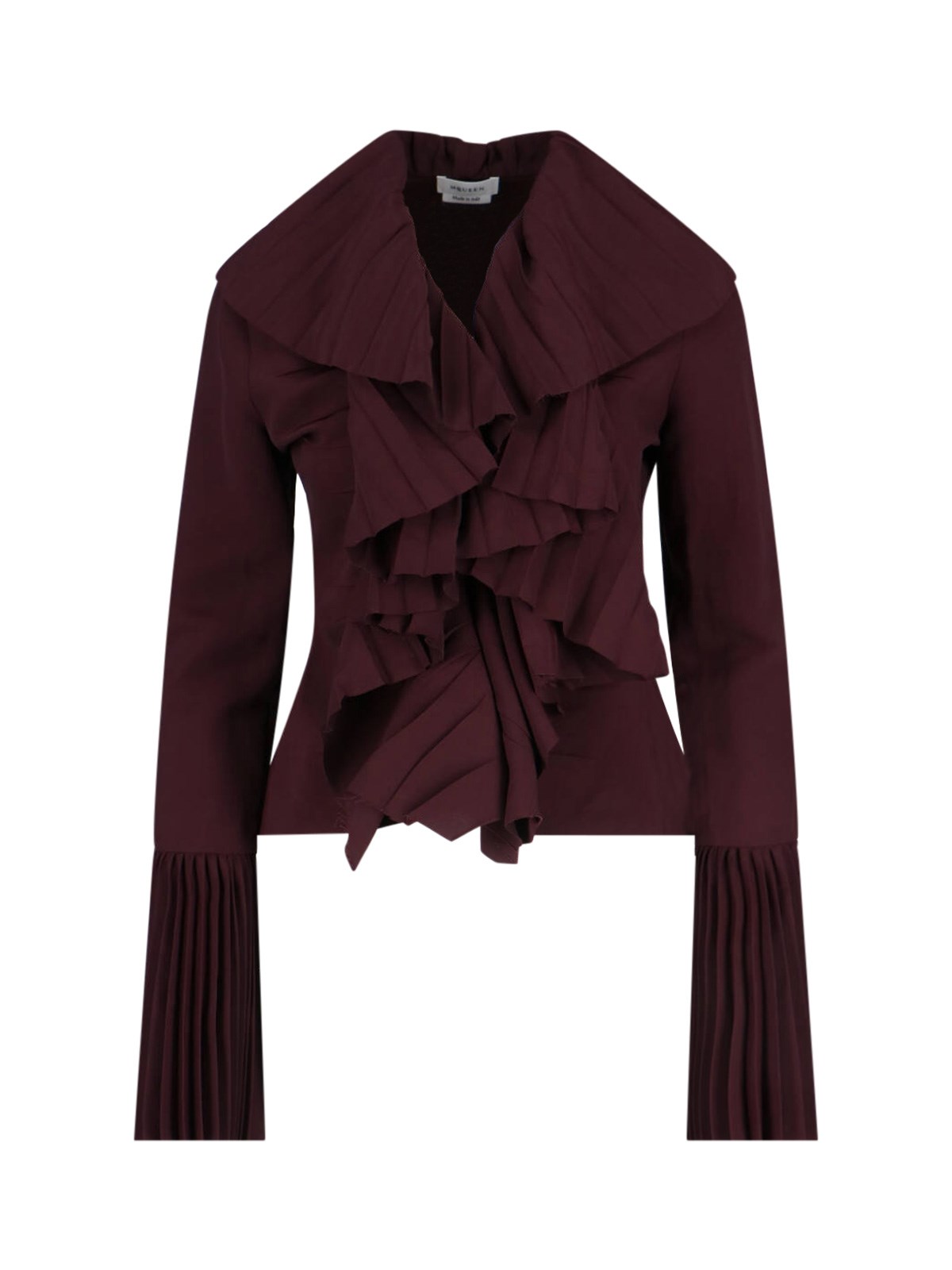 Alexander Mcqueen Pleated Blouse In Red