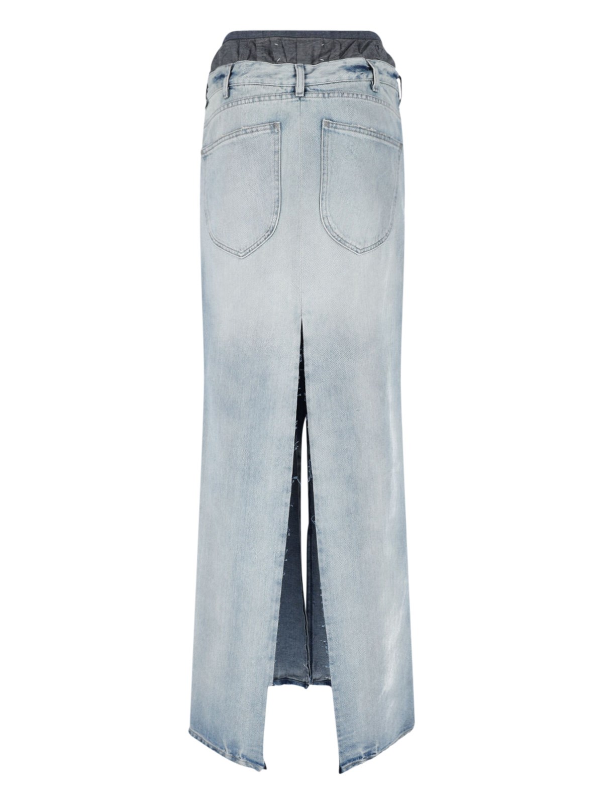 Maison margiela 'anonimity of the lining' denim maxi skirt
