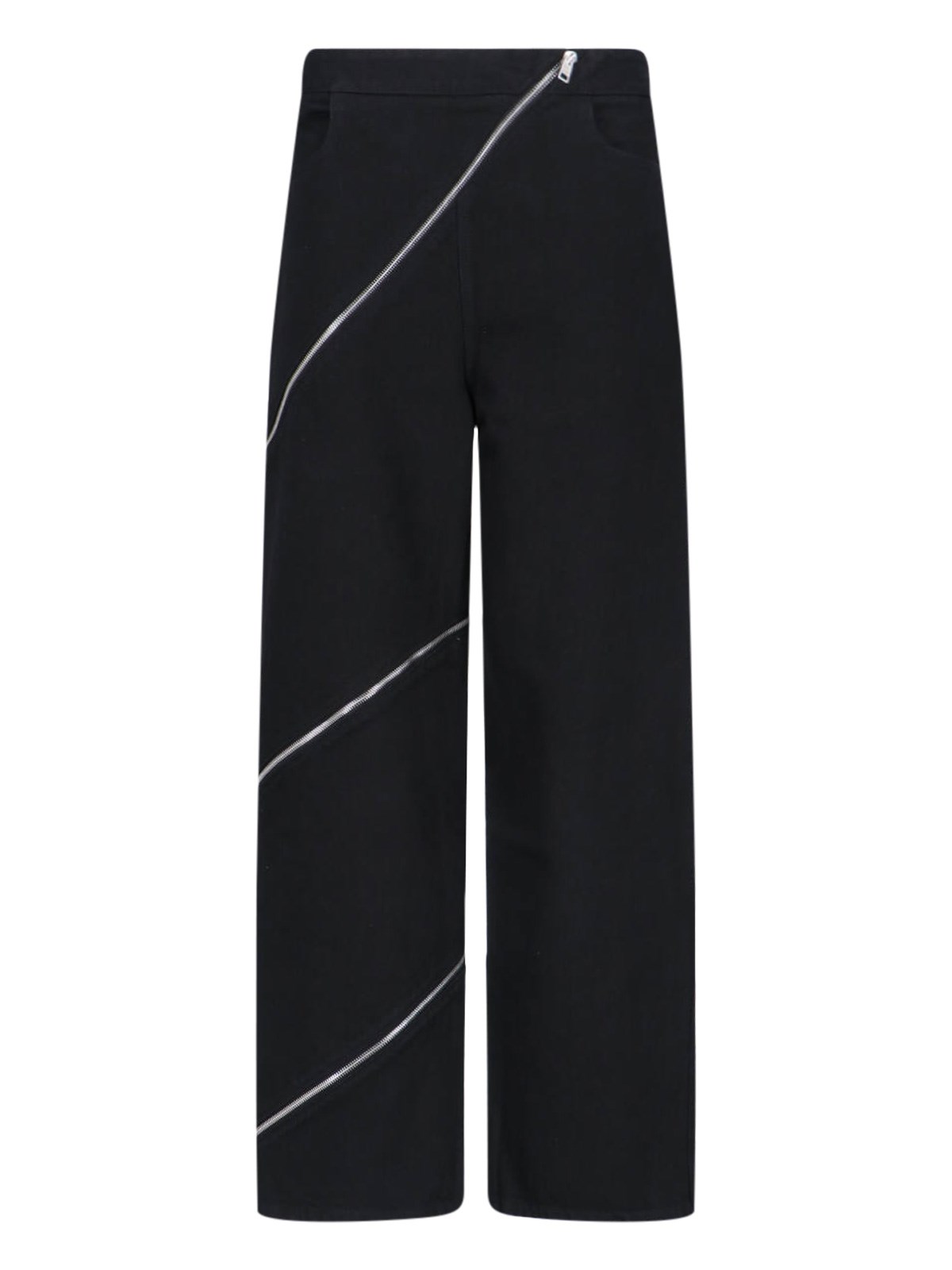 Alaïa Womens Noir Alaia Spiral Two-patch-pockets Wide-leg High-rise Denim-blend Trousers In Black