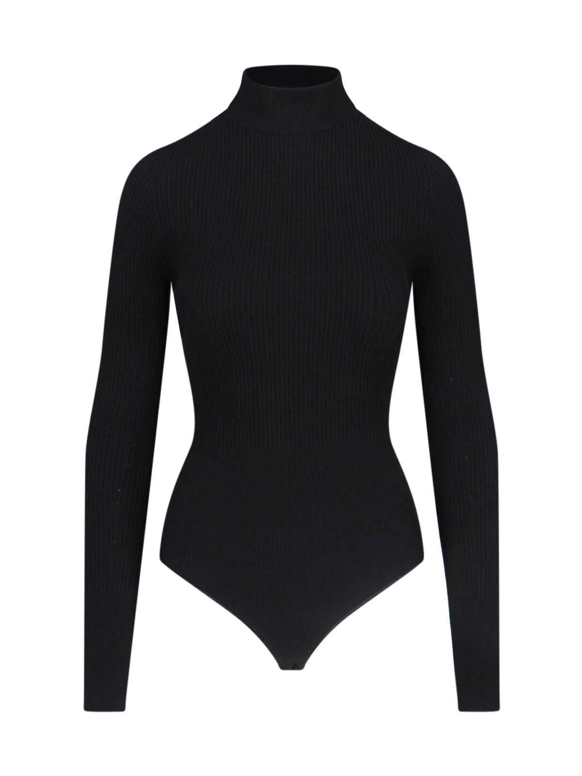 Alaïa Ribbed Turtleneck Bodysuit In Black