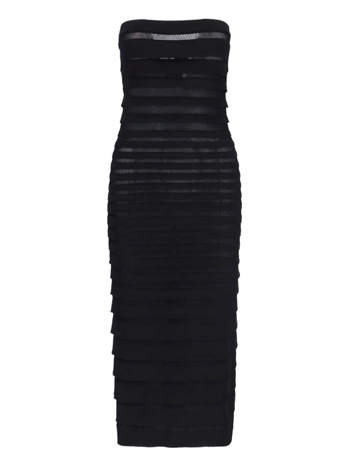 Alaïa 3d Stripe Midi Dress In Black